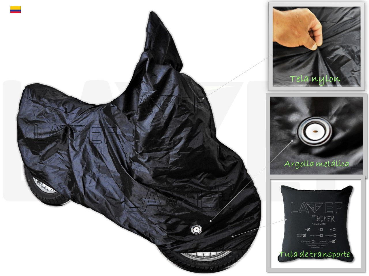 Pijama Moto Semi-impermeable + Forro Para Maletín Reflectivo
