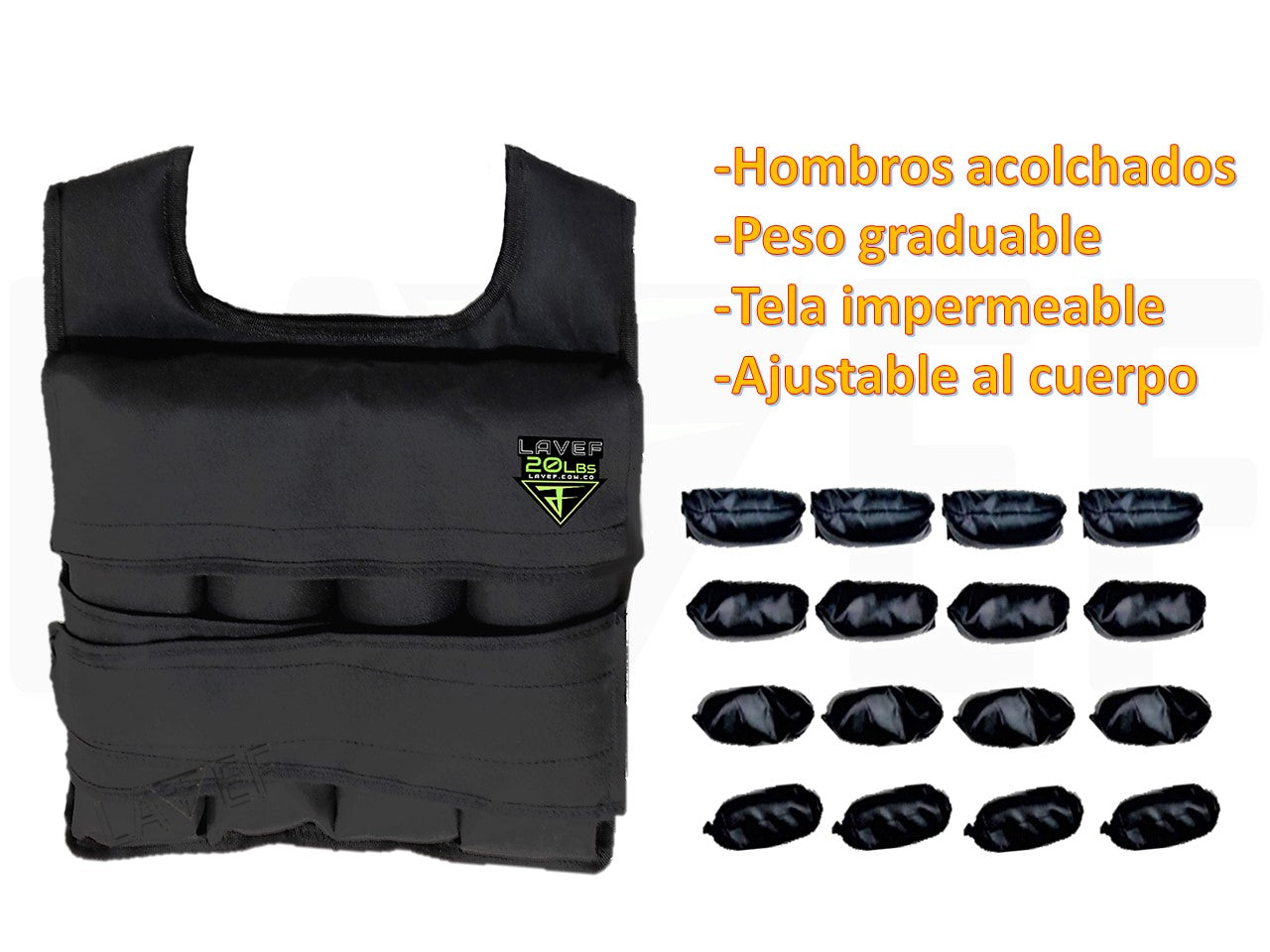 Chaleco De Peso Graduable De 20 Lbs