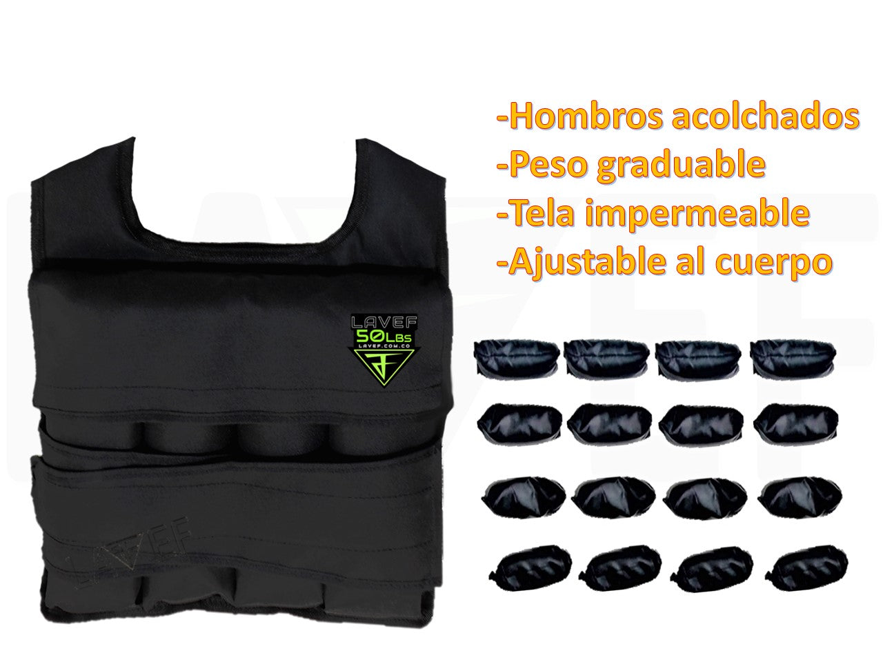 Chaleco De Peso Graduable 50 Lbs
