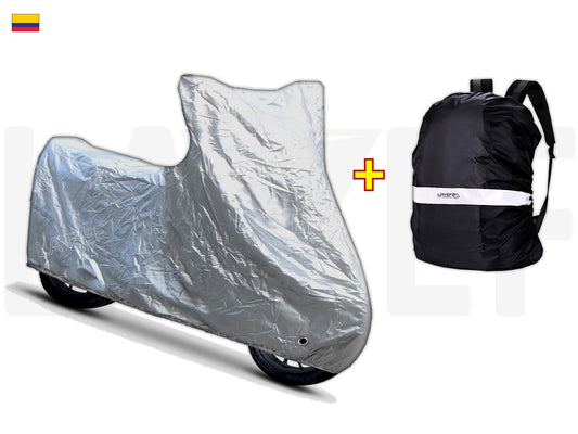 Pijama Para Moto Plateada + Forro Para Maletín Reflectivo
